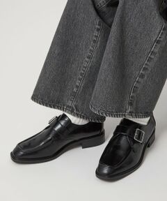 green label relaxing / グリーンレーベル リラクシング フラットシューズ | スクエア モンク ストラップ シューズ / モンクシューズ 撥水