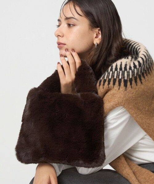 green label relaxing/グリーンレーベル リラクシング <CLANATE>ファーチェーン バッグ DK. BROWN FREE green label relaxing/グリーンレーベル リラクシング <CLANATE>ファーチェーン バッグ DK. BROWN FREE