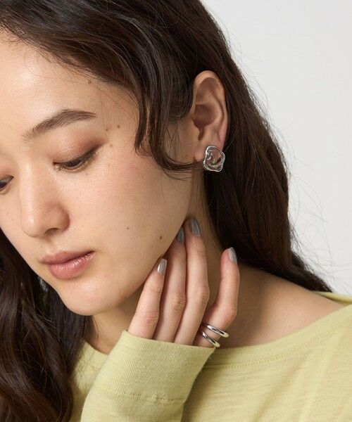 green label relaxing / グリーンレーベル リラクシング ピアス・イヤリング | メルティ クリア フレーム イヤリング | 詳細1