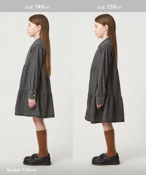 green label relaxing / グリーンレーベル リラクシング チュニック | デニム ティアード チュニック ワンピ / キッズ  100cm-160cm | 詳細5