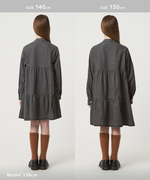 green label relaxing / グリーンレーベル リラクシング チュニック | デニム ティアード チュニック ワンピ / キッズ  100cm-160cm | 詳細6