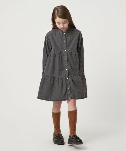 green label relaxing / グリーンレーベル リラクシング チュニック | デニム ティアード チュニック ワンピ / キッズ  100cm-160cm | 詳細2
