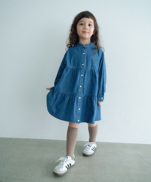 green label relaxing / グリーンレーベル リラクシング チュニック | デニム ティアード チュニック ワンピ / キッズ  100cm-160cm | 詳細11