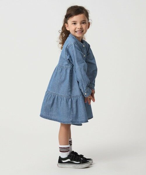 green label relaxing / グリーンレーベル リラクシング チュニック | デニム ティアード チュニック ワンピ / キッズ  100cm-160cm | 詳細12