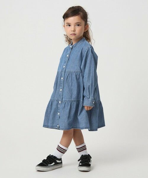 green label relaxing / グリーンレーベル リラクシング チュニック | デニム ティアード チュニック ワンピ / キッズ  100cm-160cm | 詳細13