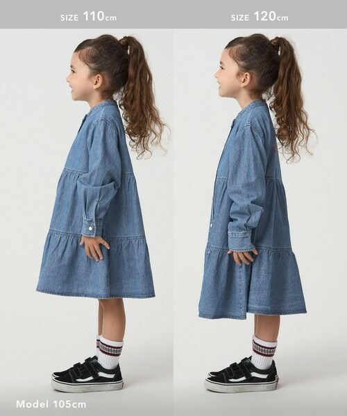 green label relaxing / グリーンレーベル リラクシング チュニック | デニム ティアード チュニック ワンピ / キッズ  100cm-160cm | 詳細15