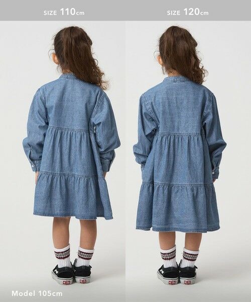green label relaxing / グリーンレーベル リラクシング チュニック | デニム ティアード チュニック ワンピ / キッズ  100cm-160cm | 詳細16