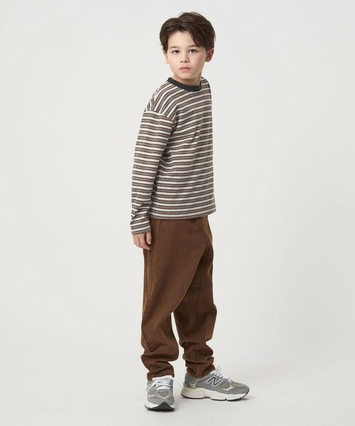 green label relaxing / グリーンレーベル リラクシング カットソー | マルチボーダー ロングスリーブ Tシャツ / キッズ 100cm-160cm | 詳細7