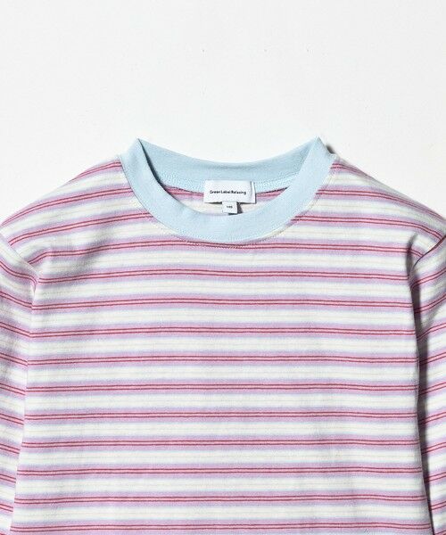 green label relaxing / グリーンレーベル リラクシング カットソー | マルチボーダー ロングスリーブ Tシャツ / キッズ 100cm-160cm | 詳細20