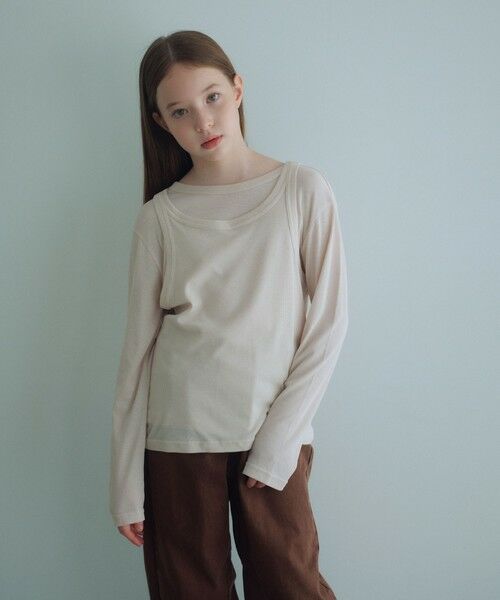 green label relaxing/グリーンレーベル リラクシング シースルー ロンT+タンク セット / キッズ 100cm-160cm NATURAL 160cm green label relaxing/グリーンレーベル リラクシング シースルー ロンT+タンク セット / キッズ 100cm-160cm NATURAL 160cm