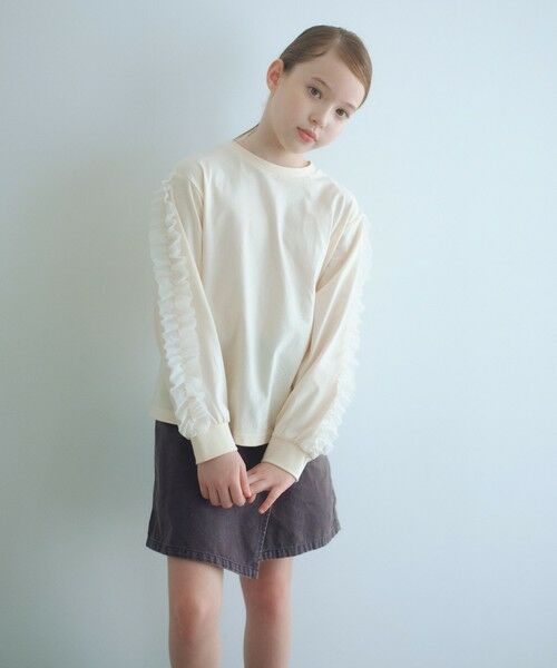 green label relaxing / グリーンレーベル リラクシング カットソー | 袖フリル ロンT / キッズ  100cm-160cm | 詳細1