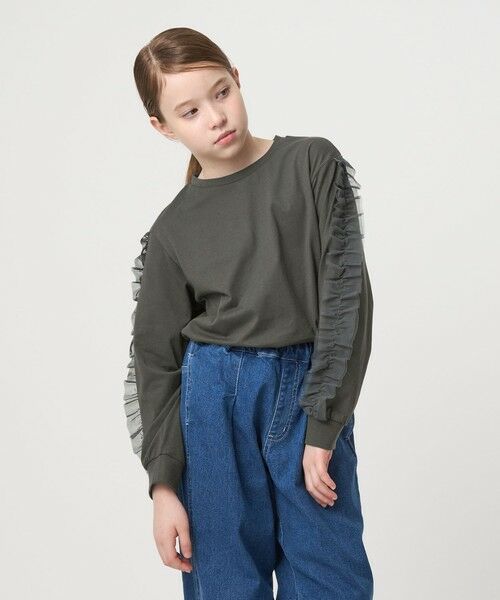 green label relaxing / グリーンレーベル リラクシング カットソー | 袖フリル ロンT / キッズ  100cm-160cm | 詳細11