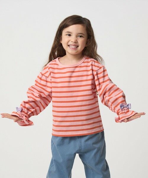 green label relaxing / グリーンレーベル リラクシング カットソー | ボーダー キャンディスリーブ Tシャツ / キッズ  100cm-160cm◎ | 詳細1