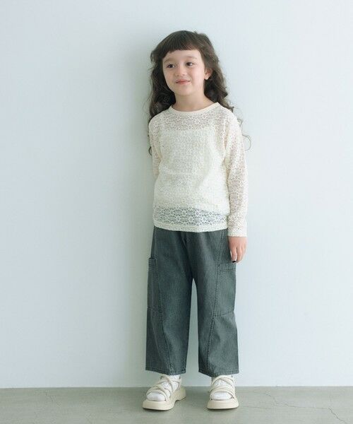 green label relaxing / グリーンレーベル リラクシング カットソー | 花柄 ジャガードトップス / キッズ 100cm-160cm | 詳細1