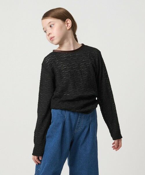 green label relaxing / グリーンレーベル リラクシング カットソー | 花柄 ジャガードトップス / キッズ 100cm-160cm | 詳細8