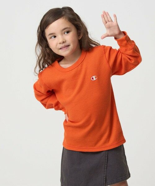 green label relaxing / グリーンレーベル リラクシング カットソー | ＜Champion＞ワッフル ロングスリーブTシャツ / キッズ  110cm-130cm | 詳細5