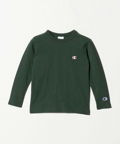 green label relaxing/グリーンレーベル リラクシング <Champion>ロングスリーブ Tシャツ / キッズ 110cm-130cm OLIVE 110cm green label relaxing/グリーンレーベル リラクシング <Champion>ロングスリーブ Tシャツ / キッズ 110cm-130cm OLIVE 110cm
