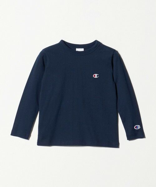 green label relaxing/グリーンレーベル リラクシング <Champion>ロングスリーブ Tシャツ / キッズ 110cm-130cm NAVY 130cm green label relaxing/グリーンレーベル リラクシング <Champion>ロングスリーブ Tシャツ / キッズ 110cm-130cm NAVY 130cm