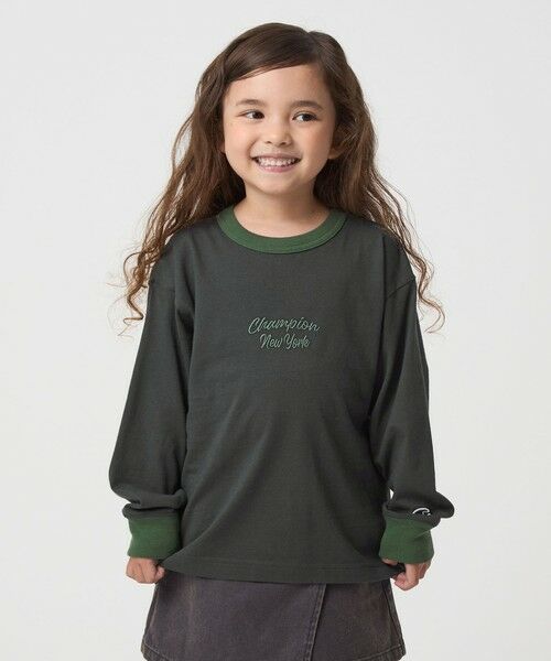 green label relaxing / グリーンレーベル リラクシング カットソー | ＜Champion＞ロングスリーブ Tシャツ  / キッズ  110cm-130cm | 詳細1
