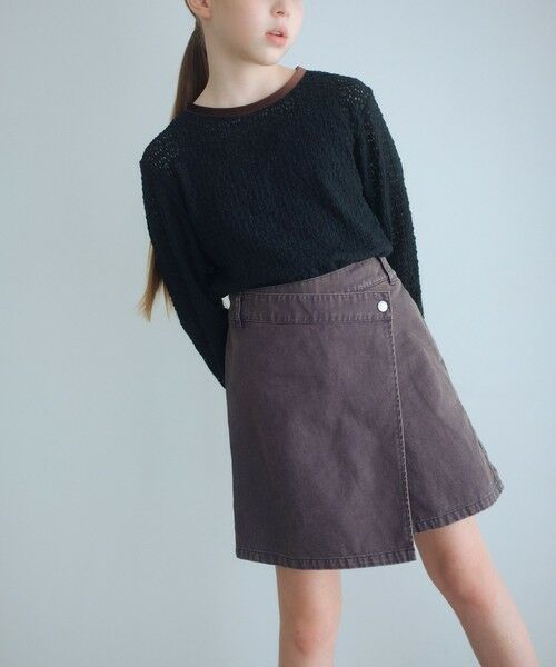 green label relaxing/グリーンレーベル リラクシング ツイルラップ キュロットパンツ / キッズ 100cm-160cm BLACK 160cm green label relaxing/グリーンレーベル リラクシング ツイルラップ キュロットパンツ / キッズ 100cm-160cm BLACK 160cm
