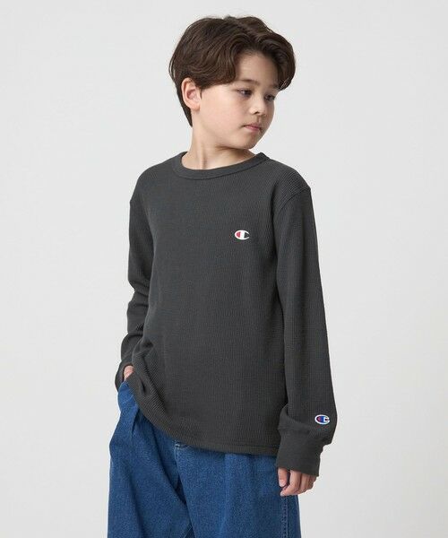 green label relaxing / グリーンレーベル リラクシング カットソー | ＜Champion＞ワッフル ロングスリーブTシャツ / キッズ  140cm-160cm | 詳細1