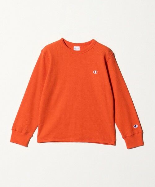 green label relaxing/グリーンレーベル リラクシング <Champion>ワッフル ロングスリーブTシャツ / キッズ 140cm-160cm ORANGE 150cm green label relaxing/グリーンレーベル リラクシング <Champion>ワッフル ロングスリーブTシャツ / キッズ 140cm-160cm ORANGE 150cm