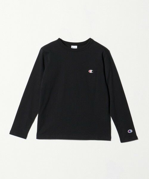 green label relaxing/グリーンレーベル リラクシング <Champion>ワンポイント ロングスリーブ / キッズ 140cm-160cm BLACK 150cm green label relaxing/グリーンレーベル リラクシング <Champion>ワンポイント ロングスリーブ / キッズ 140cm-160cm BLACK 150cm