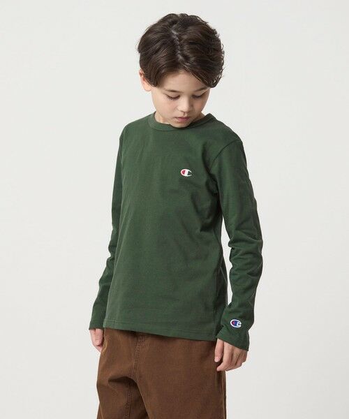 green label relaxing / グリーンレーベル リラクシング カットソー | ＜Champion＞ワンポイント ロングスリーブ / キッズ  140cm-160cm | 詳細5