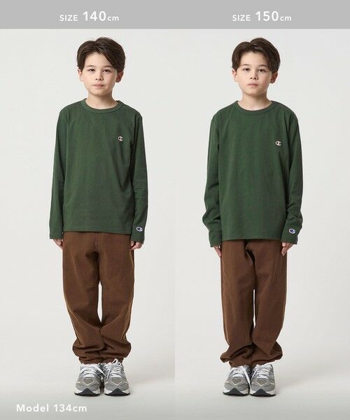 green label relaxing / グリーンレーベル リラクシング カットソー | ＜Champion＞ワンポイント ロングスリーブ / キッズ  140cm-160cm | 詳細7