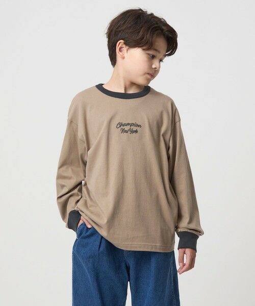 green label relaxing / グリーンレーベル リラクシング カットソー | ＜Champion＞ロングスリーブ Tシャツ  / キッズ  140cm-160cm | 詳細6