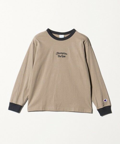 green label relaxing/グリーンレーベル リラクシング <Champion>ロングスリーブ Tシャツ / キッズ 140cm-160cm BEIGE 140cm green label relaxing/グリーンレーベル リラクシング <Champion>ロングスリーブ Tシャツ / キッズ 140cm-160cm BEIGE 140cm