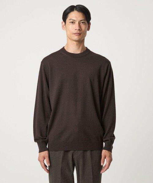 green label relaxing / グリーンレーベル リラクシング ニット・セーター | Super 120's ハイゲージ クルーネック ニット | 詳細16