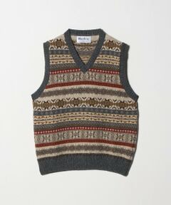 green label relaxing / グリーンレーベル リラクシング ニット・セーター | ＜HARLEY OF SCOTLAND＞フェアアイル ニットベスト