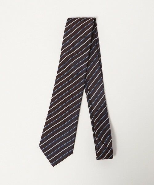 green label relaxing/グリーンレーベル リラクシング GLR シルク2 8.0cm ストライプ4 ネクタイ DK. BROWN FREE green label relaxing/グリーンレーベル リラクシング GLR シルク2 8.0cm ストライプ4 ネクタイ DK. BROWN FREE