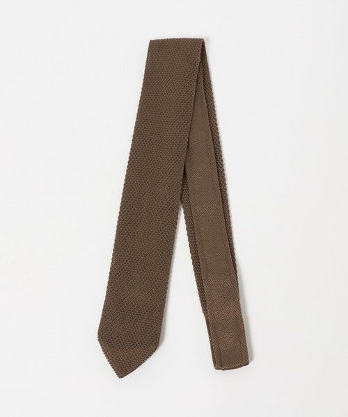 green label relaxing/グリーンレーベル リラクシング GLR ポリエステル ウォッシャブル ニット ソリッド ネクタイ ニットタイ MD. BROWN FREE