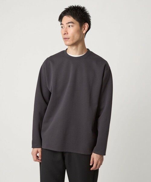 green label relaxing/グリーンレーベル リラクシング ダブルフェイス クルーネック カットソー DK. GRAY L green label relaxing/グリーンレーベル リラクシング ダブルフェイス クルーネック カットソー DK. GRAY L