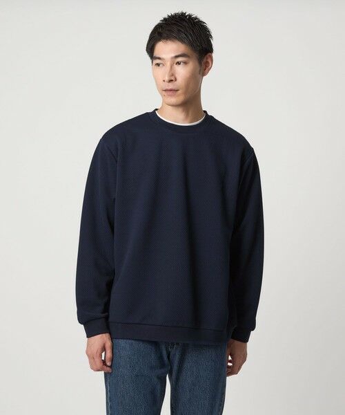 green label relaxing/グリーンレーベル リラクシング ツイル パフ クルーネック カットソー NAVY M green label relaxing/グリーンレーベル リラクシング ツイル パフ クルーネック カットソー NAVY M