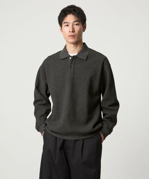 green label relaxing / グリーンレーベル リラクシング ポロシャツ | ワッフル 長袖 ポロシャツ カットソー | 詳細7