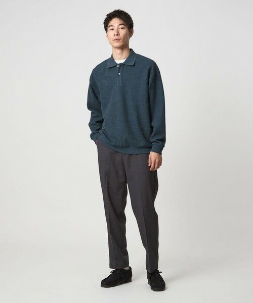 green label relaxing / グリーンレーベル リラクシング ポロシャツ | ワッフル 長袖 ポロシャツ カットソー | 詳細13