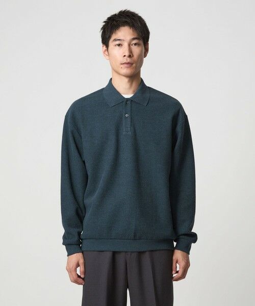 green label relaxing / グリーンレーベル リラクシング ポロシャツ | ワッフル 長袖 ポロシャツ カットソー | 詳細14