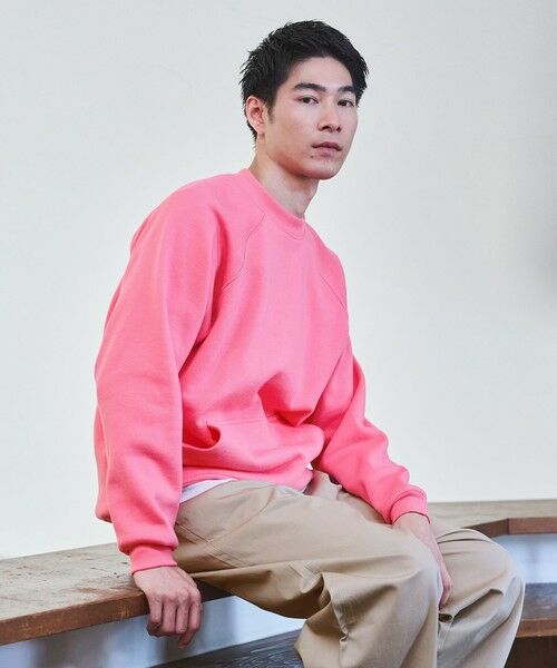 green label relaxing/グリーンレーベル リラクシング 【別注/WEB限定】＜3/2 WORKS＞GLR ヴィンテージライク 長袖 スウェット PINK XL