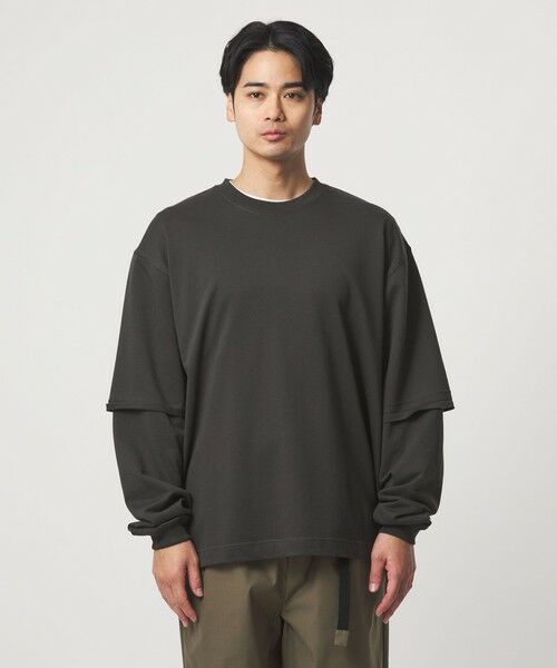 green label relaxing / グリーンレーベル リラクシング カットソー | 【WEB限定】＜GLR or＞フェイクレイヤード クルーネック Tシャツ カットソー | 詳細2