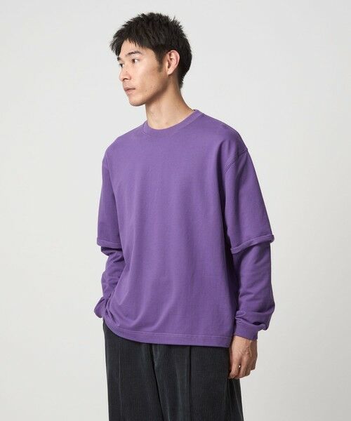 green label relaxing/グリーンレーベル リラクシング 【WEB限定】<GLR or>フェイクレイヤード クルーネック Tシャツ カットソー LILAC M green label relaxing/グリーンレーベル リラクシング 【WEB限定】<GLR or>フェイクレイヤード クルーネック Tシャツ カットソー LILAC M