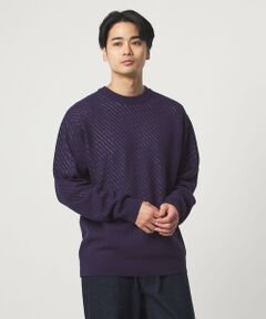 green label relaxing / グリーンレーベル リラクシング ニット・セーター | メッシュ レイヤード クルーネック ニット