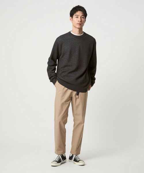 green label relaxing / グリーンレーベル リラクシング ニット・セーター | メッシュ レイヤード クルーネック ニット | 詳細1