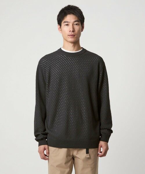 green label relaxing / グリーンレーベル リラクシング ニット・セーター | メッシュ レイヤード クルーネック ニット | 詳細3