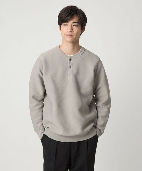 green label relaxing/グリーンレーベル リラクシング 【WEB限定】ガーターヘンリー ニット LT. GRAY L