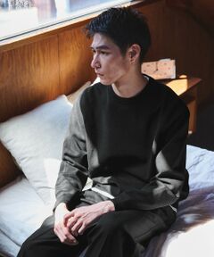 green label relaxing / グリーンレーベル リラクシング ニット・セーター | ポリエステル タック編み クルーネック 長袖 ニット