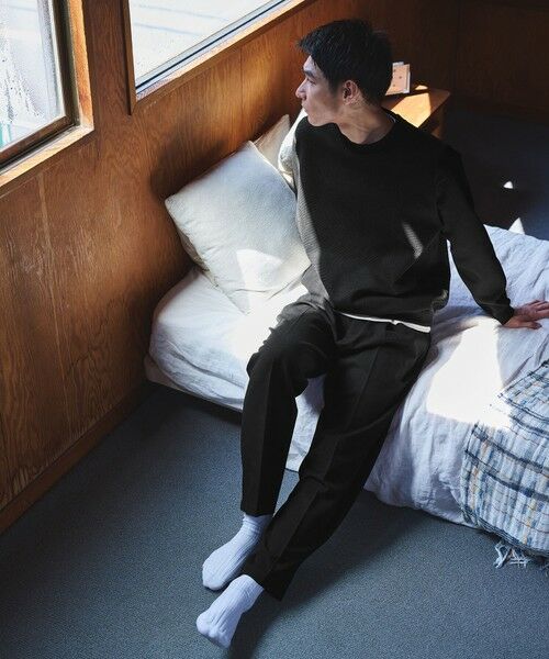 green label relaxing / グリーンレーベル リラクシング ニット・セーター | ポリエステル タック編み クルーネック 長袖 ニット | 詳細1