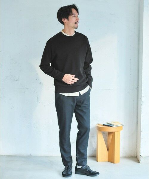 green label relaxing / グリーンレーベル リラクシング ニット・セーター | ポリエステル ウール ミラノリブ クルーネック ニット | 詳細3